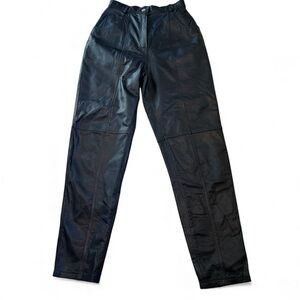 Y2K Together Womens Black Leather Lined Pants Jean Style Motorcycle Goth Retro 8